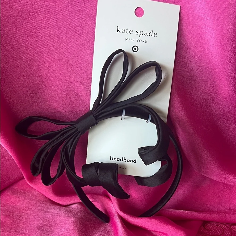 Kate Spade Elegant Black Bow Headband Set